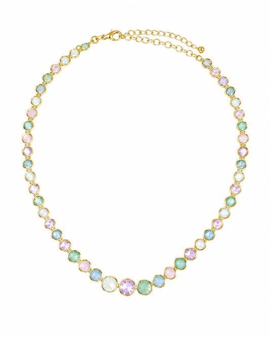 Collana Gemma Pastel in acciaio inossidabile e strass