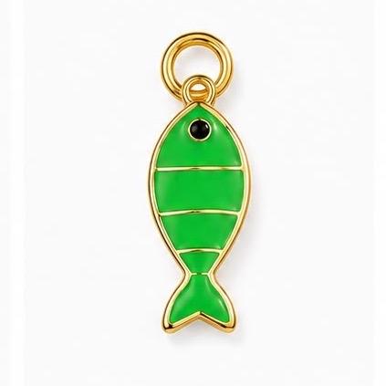 Fish Charm in Colori Vivaci in Acciaio per Collane e Bracciali Accessorio Moda per Gioielli